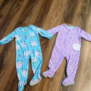 18 month girl zip up sleep pajamas.